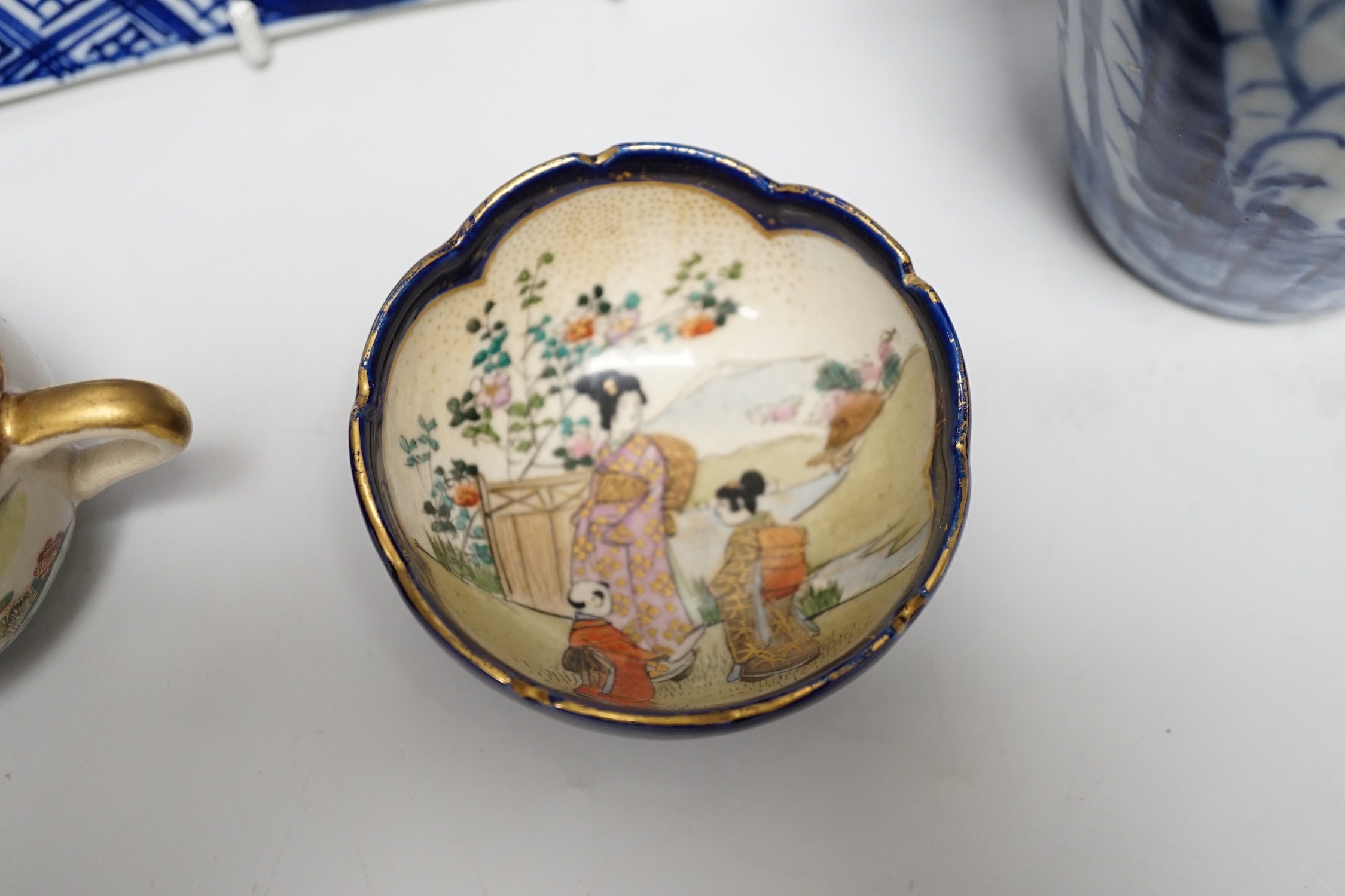 A group of Japanese ceramics to include Satsuma, kutani etc.